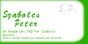 szabolcs peter business card